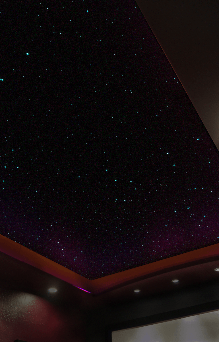 Theater ceiling with DIY Night Sky Mural - Night Sky Murals